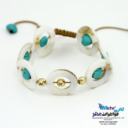 Gold and Stone Bracelet - Orb Cut Design-SB0774